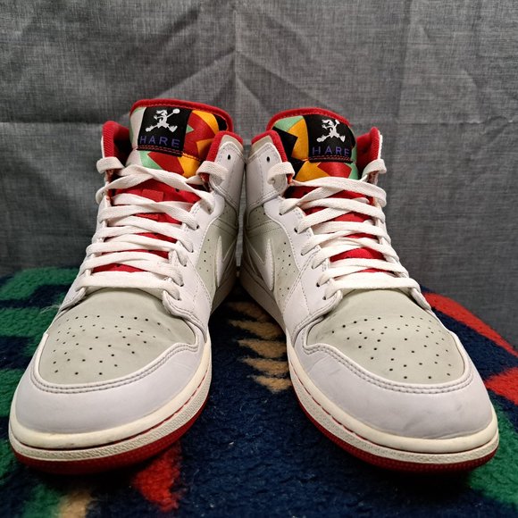 %Nike Air Jordan 1 Retro Mid OG Hare Size 10.5 Bugs Bunny White Red Grey AJ11 main image 11
